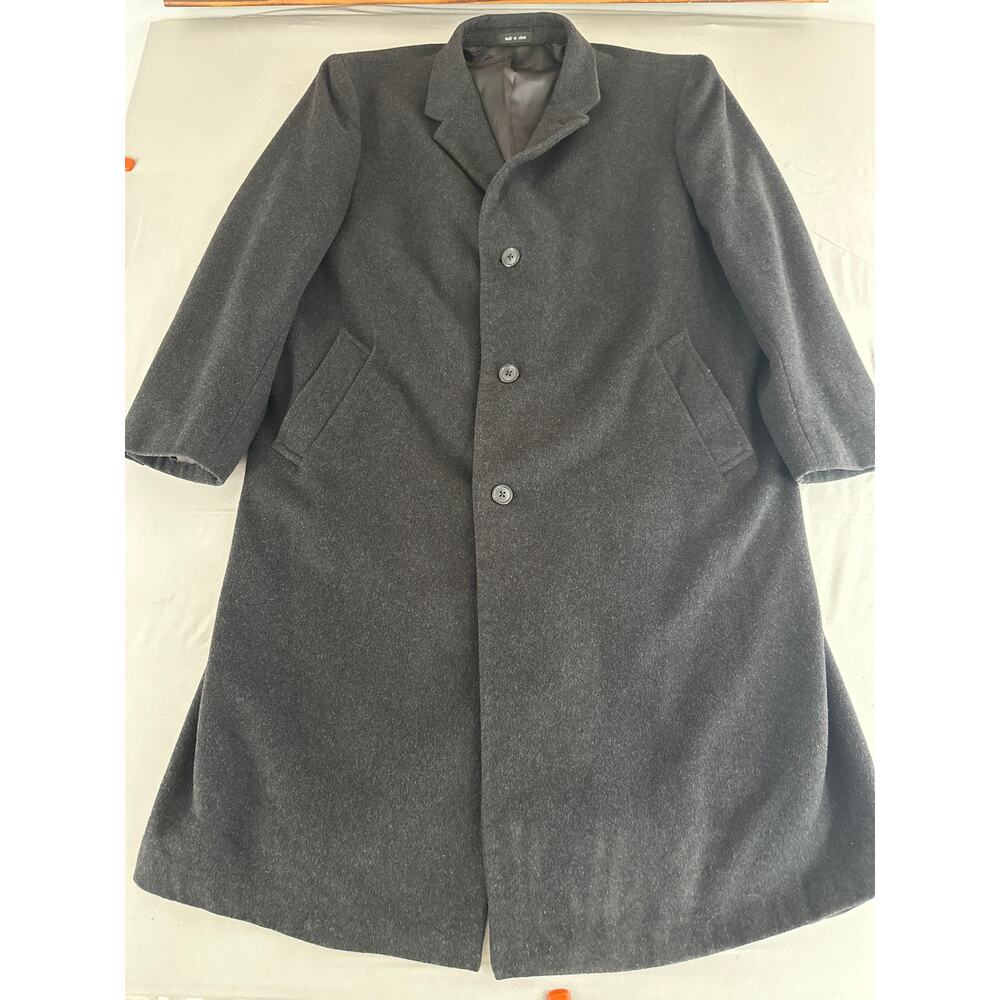 FUMAGALLI DARK GRAY WOOL/NYLON/CASHMERE Men’s Trench Overcoat Size 52L XXL